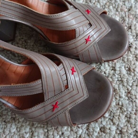 Chie Mihara gray Leather Heeled Sandals Size 37.5 - Picture 5 of 12